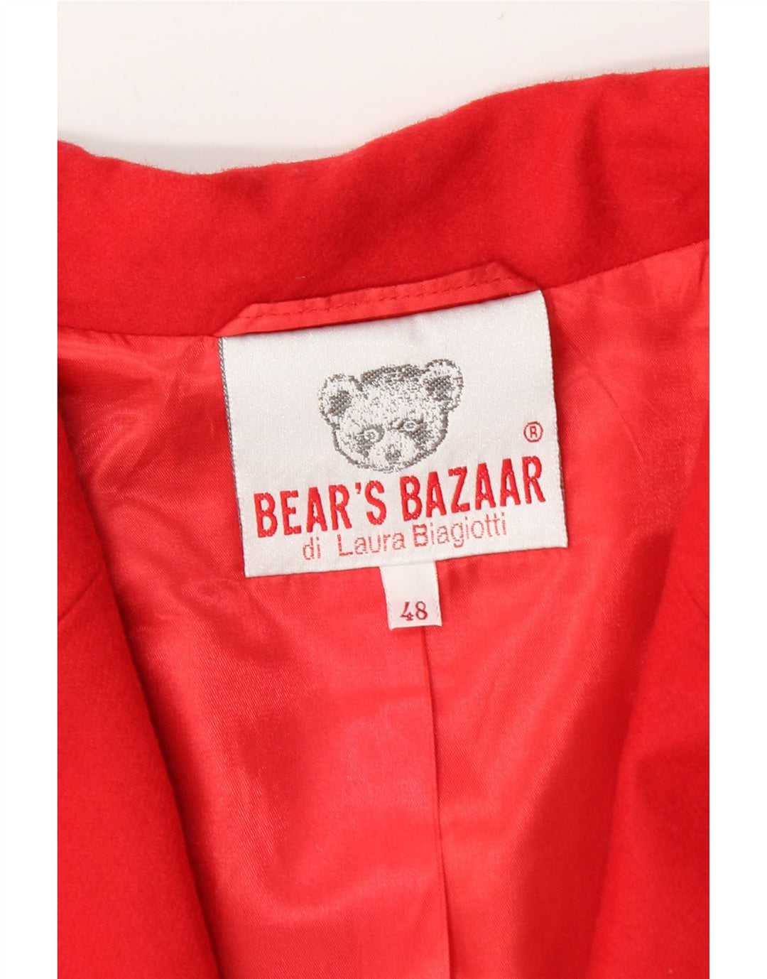 Laura Biagiotti Damen 2-Knopf-Blazerjacke IT 48 XL Rote Wolle