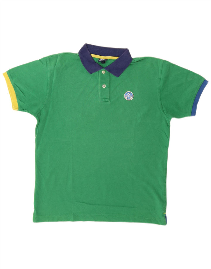 North Sails Herren Rugby-Poloshirt, große grüne Baumwolle