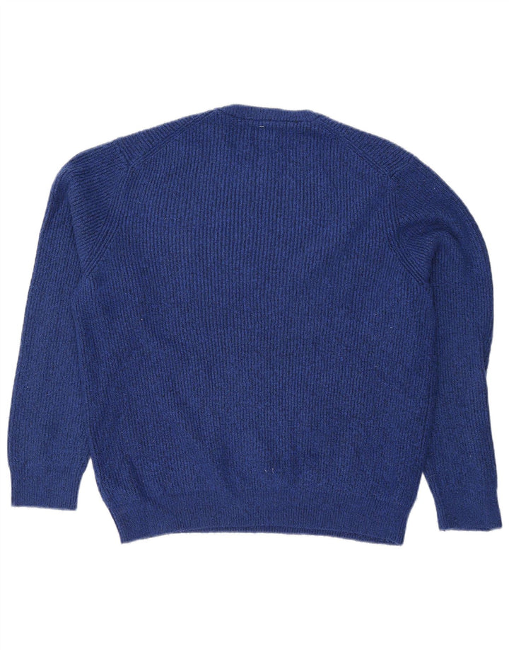 Marks & Spencer Damen-Pullover, übergroß, Rundhalsausschnitt, Gr. 18, XL, Blau