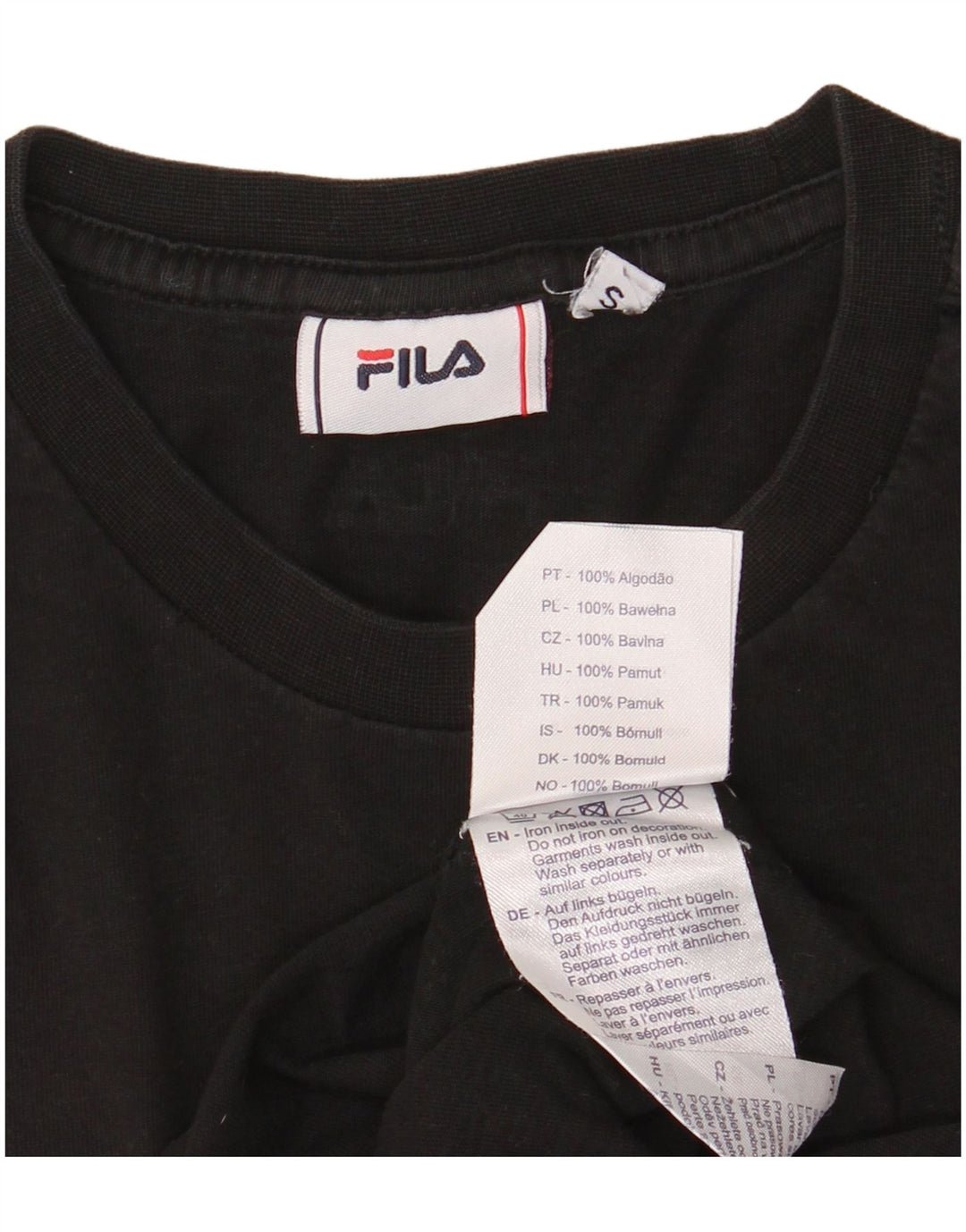 Fila Herren-T-Shirt mit Grafik, Größe S, schwarze Baumwolle