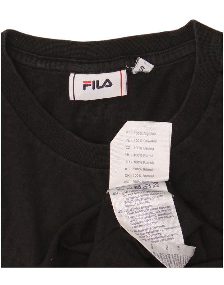 Fila Herren-T-Shirt mit Grafik, Größe S, schwarze Baumwolle