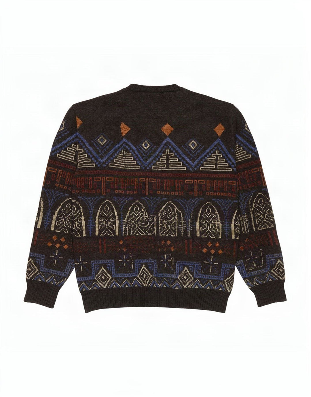 Vintage Herren Pullover mit Rundhalsausschnitt IT 54 XL Mehrfarbig Geometrisch