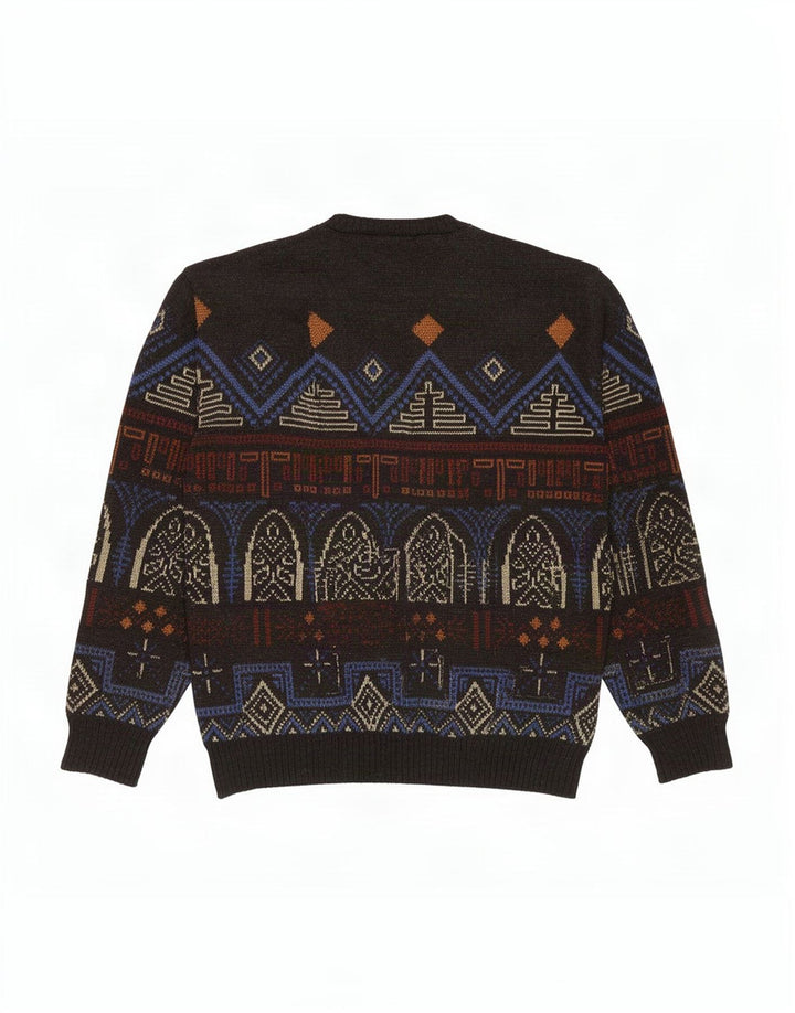 Vintage Herren Pullover mit Rundhalsausschnitt IT 54 XL Mehrfarbig Geometrisch
