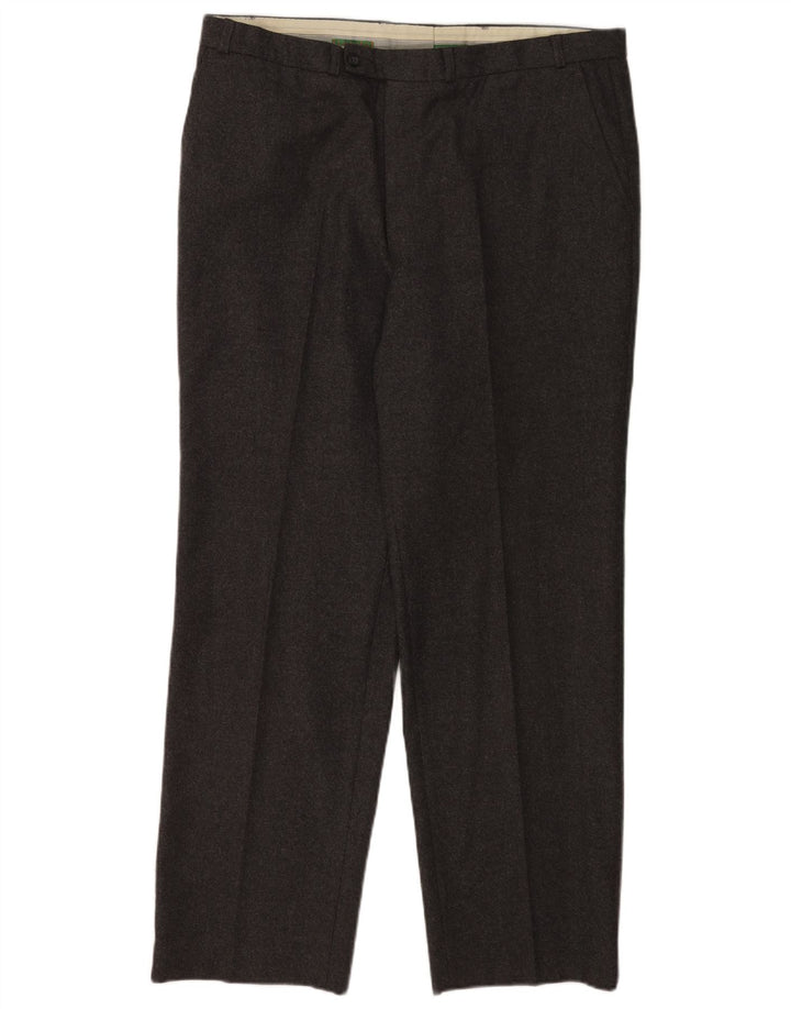C&A Herren Canda Regular Freizeithose W40 L31 Graue Schurwolle