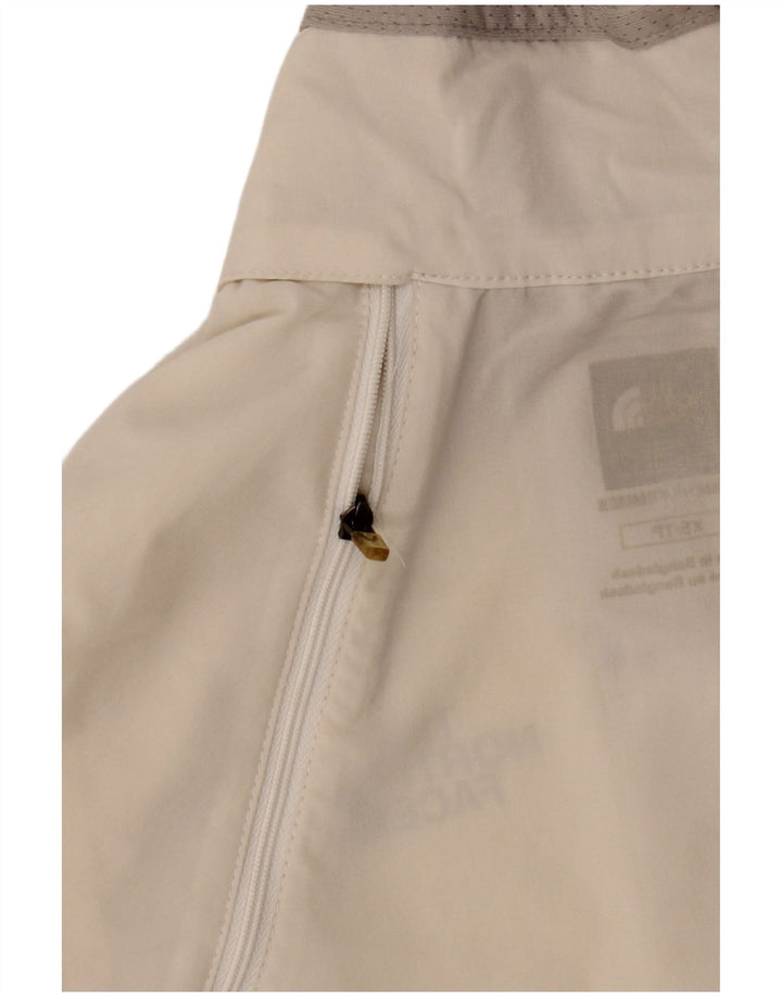 THE NORTH FACE Damen Crop Trainingsanzug Top Jacke UK 6 XS Weiß Farbblock