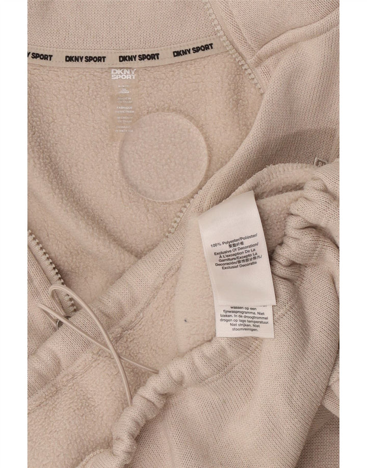 Dkny Damen-Sweatshirt, übergroß, kurz geschnitten, mit Reißverschluss, UK-Gr. 14, Mittelweiß