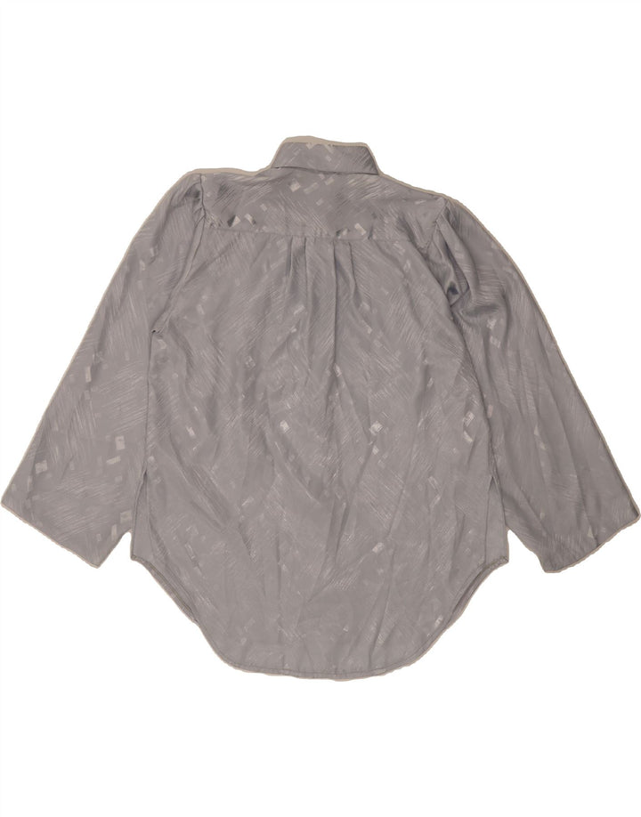 VINTAGE Womens Shirt Blouse EU 38 Medium Grey Geometric Vintage Vintage and Second-Hand Vintage from Messina Hembry 
