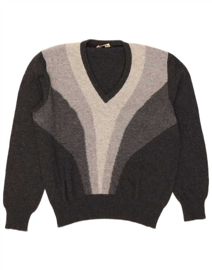 Hemmond Herren-Pullover mit V-Ausschnitt, Mittelgrau