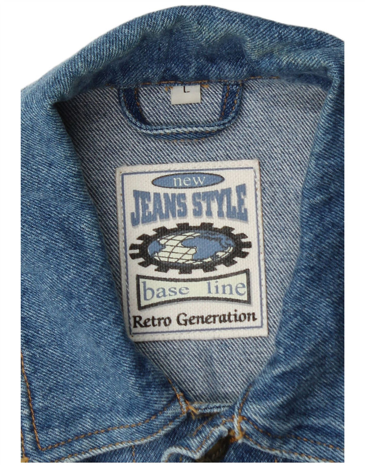 MARCEL CLAIR Mens Denim Gilet UK 40 Large Blue Cotton