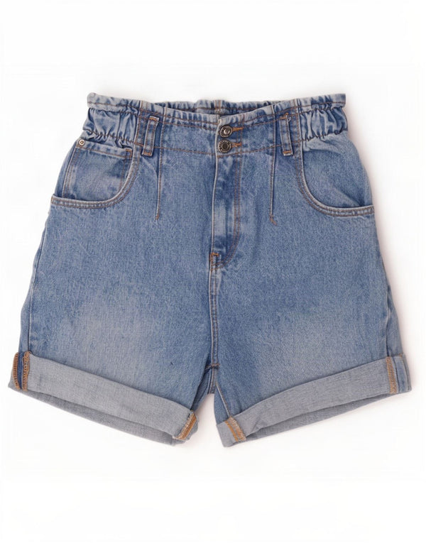 Zara Mädchen-Jeansshorts mit hoher Taille, 13–14 Jahre, W25, blaue Baumwolle