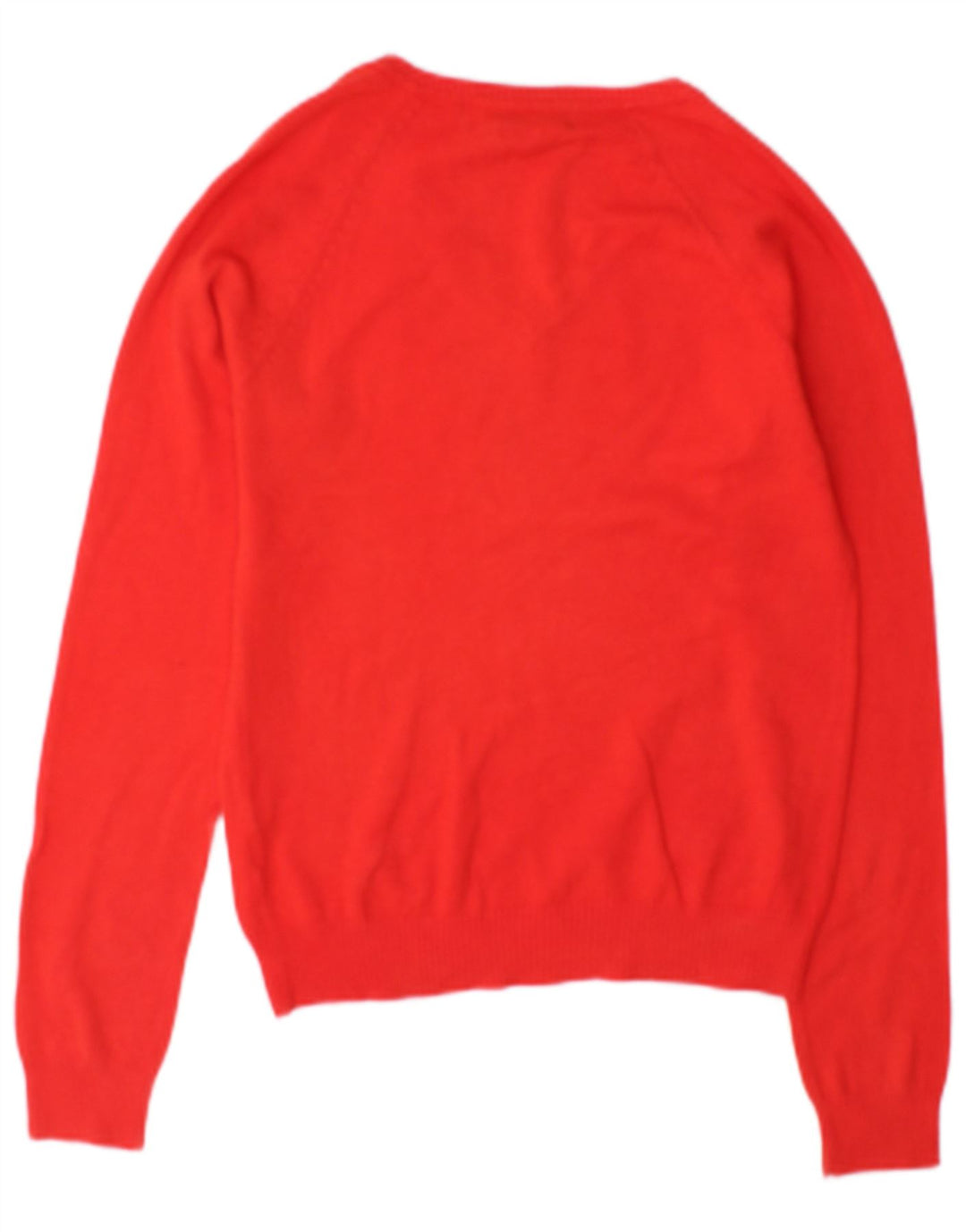 Zara Damen-Pullover mit V-Ausschnitt, UK 12, mittelrote Baumwolle
