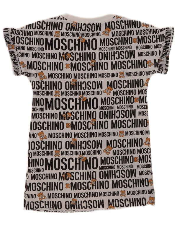 MOSCHINO Grafik-T-Shirt-Oberteil für Mädchen, 7–8 Jahre, graue Baumwolle