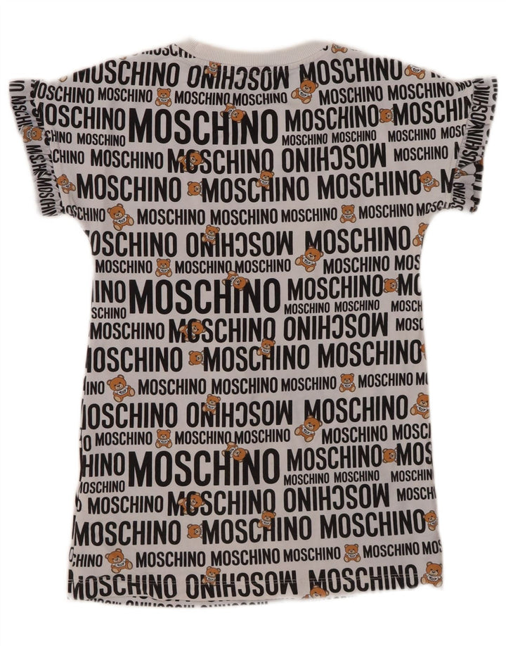 MOSCHINO Grafik-T-Shirt-Oberteil für Mädchen, 7–8 Jahre, graue Baumwolle