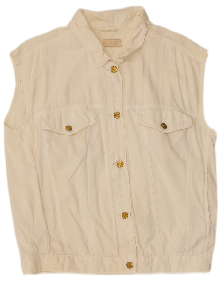 Reprise Damen Jeansweste UK 16 Large Off White