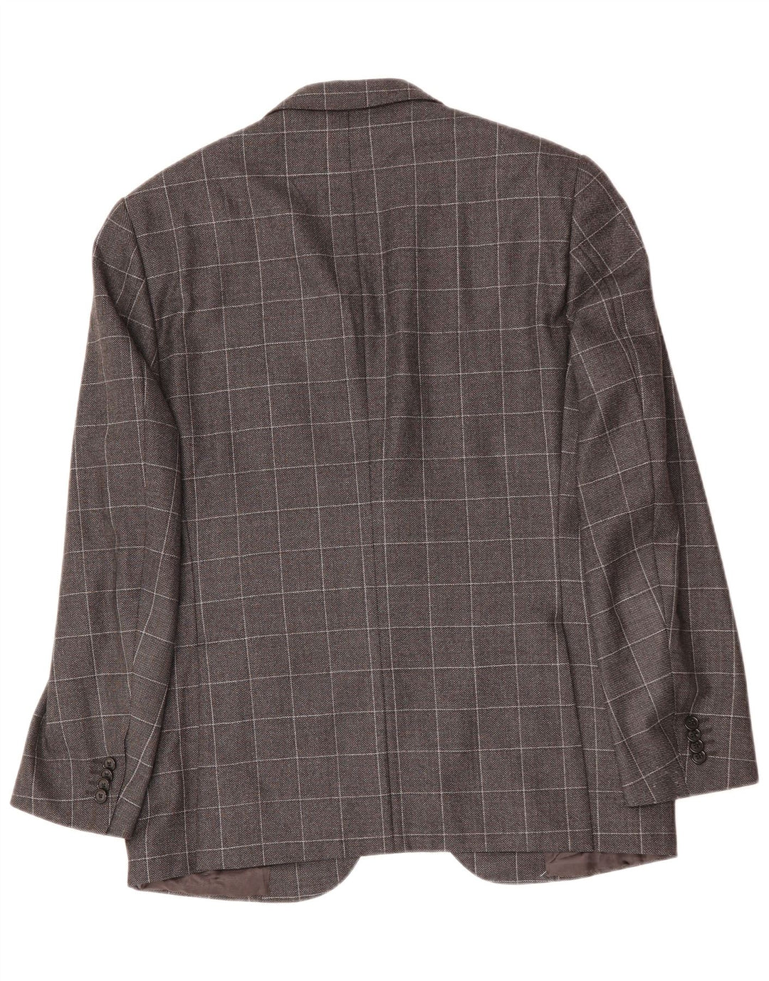 CORNELIANI Herren-Blazer mit 2 Knöpfen, IT 50, groß, grau kariert, Schurwolle