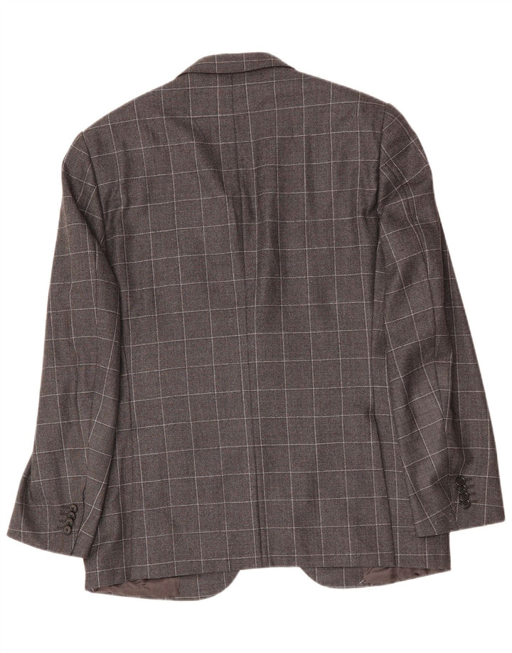 CORNELIANI Herren-Blazer mit 2 Knöpfen, IT 50, groß, grau kariert, Schurwolle