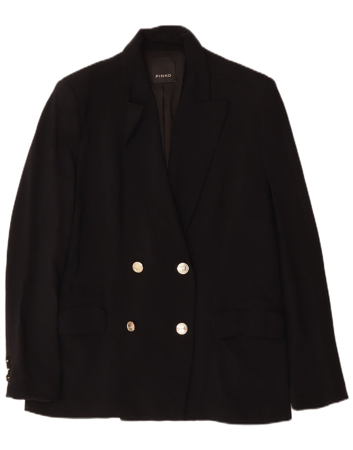Pinko Damen Zweireiher-Blazerjacke IT 42 Mittelschwarzes Polyester