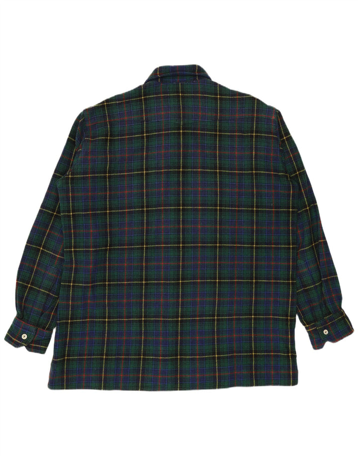 Vintage Herren Flanellhemd groß grün kariert