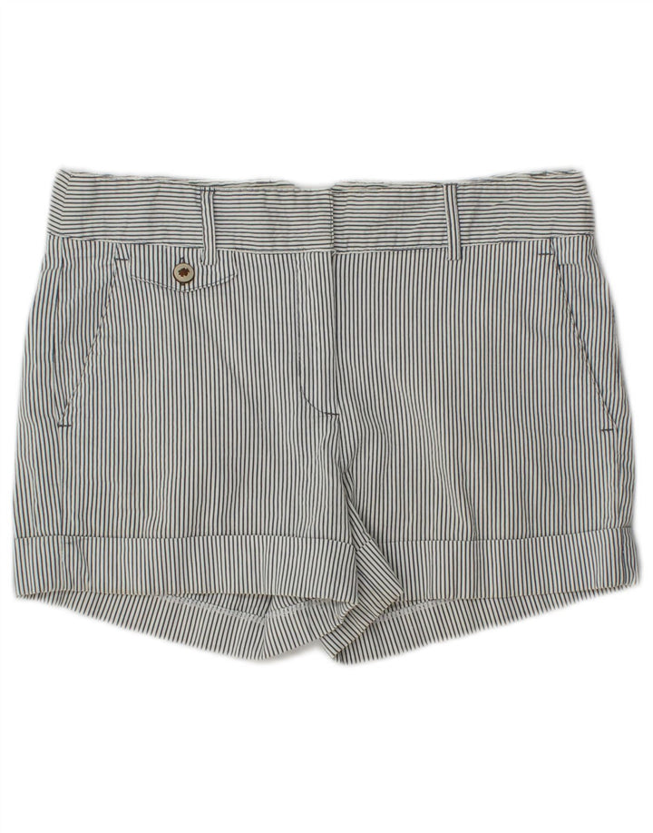 Zara Damen Chinoshorts Small W27 Weißer Nadelstreifen