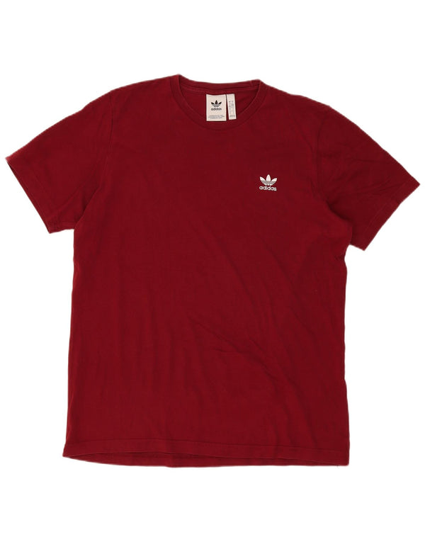Adidas Herren T-Shirt Top Large Burgund Baumwolle