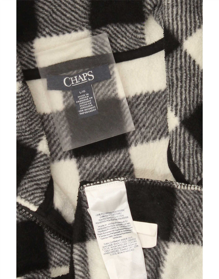 Chaps Damen Fleeceweste UK 16 Large Black Gingham Polyester
