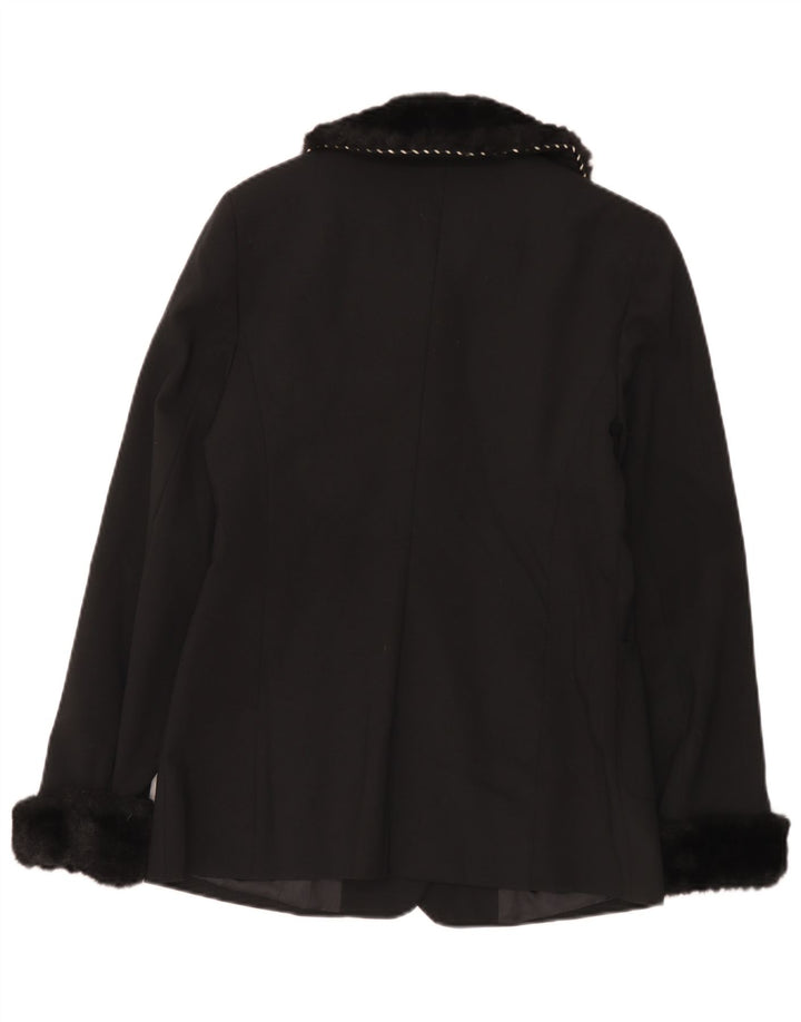 Vintage Damen 6-Knopf-Blazerjacke IT 44 Mittelschwarz