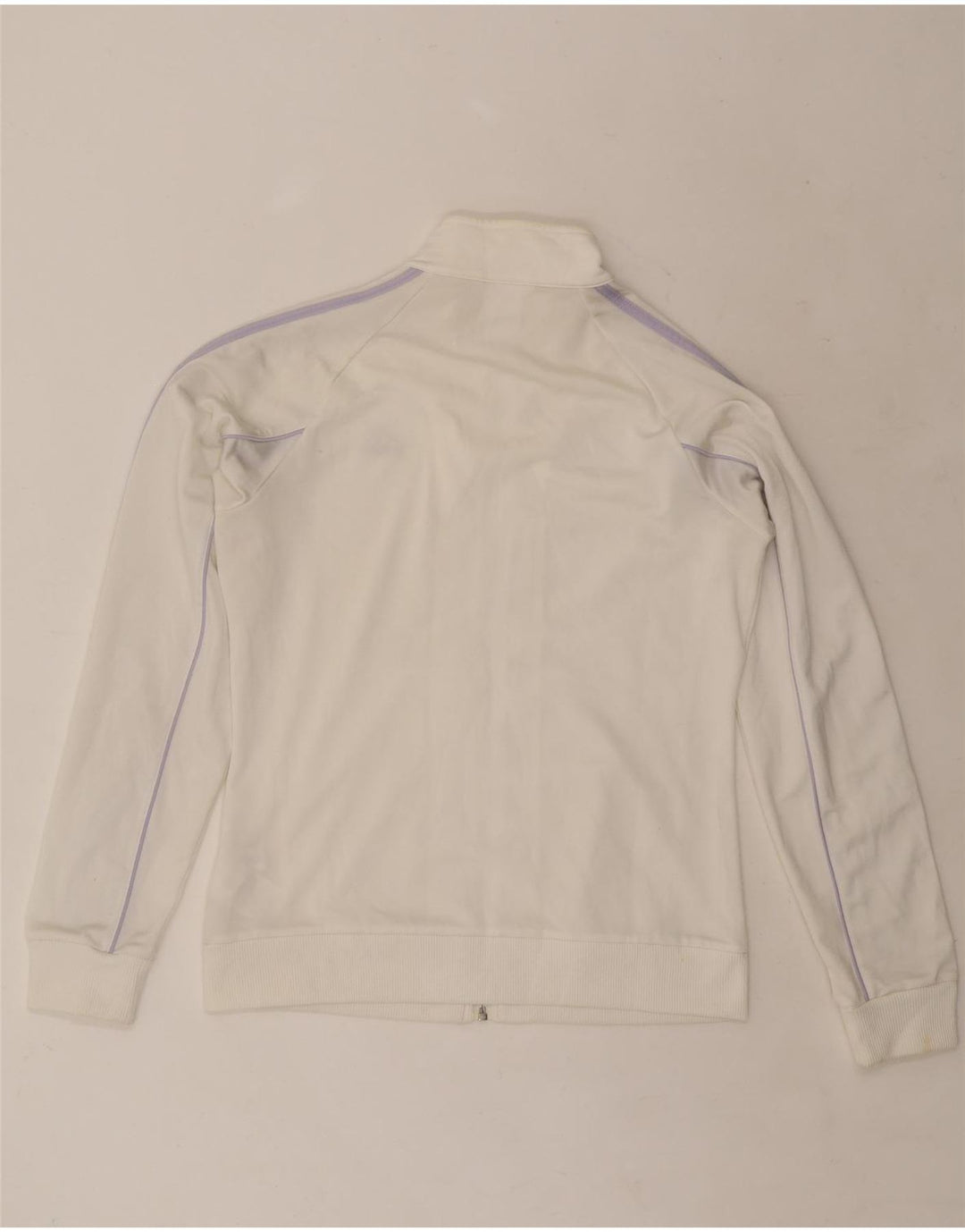 ADIDAS Damen-Trainingsanzug-Oberteiljacke UK 16 Large Off White Polyester