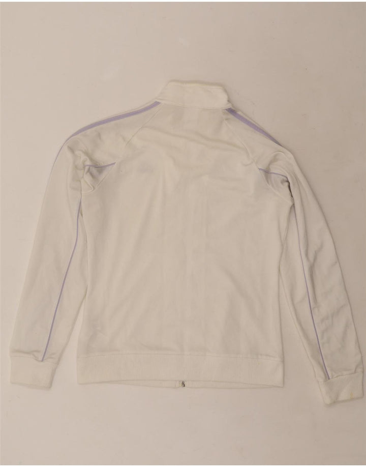 ADIDAS Damen-Trainingsanzug-Oberteiljacke UK 16 Large Off White Polyester