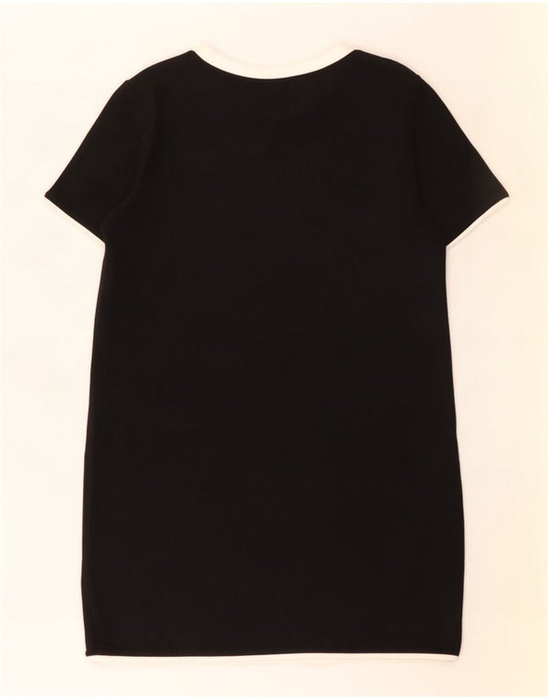 Zara Womens Trafaluc T-Shirt Dress UK 12 Medium Black Colourblock Cotton