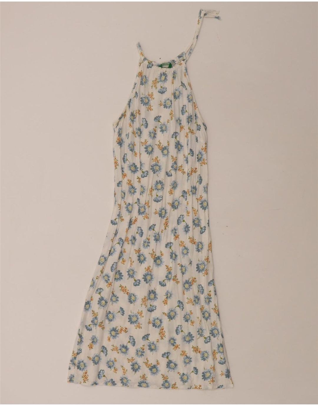 BENETTON Neckholder-Kleid für Damen, Größe S, Größe S, weiß, geblümt