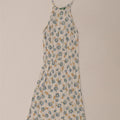 BENETTON Neckholder-Kleid für Damen, Größe S, Größe S, weiß, geblümt