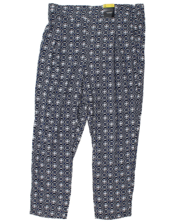 Marks & Spencer Damen-Hose mit hoher Taille, kurz geschnitten, UK 16, Größe L, W34, L26, Blau