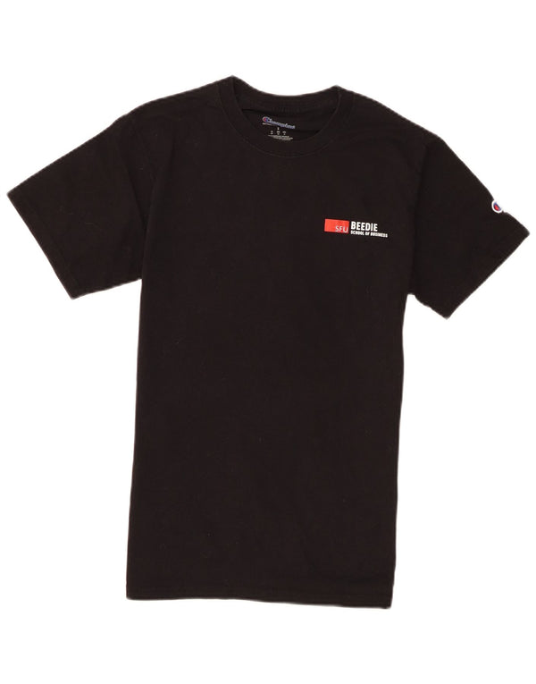 Champion Mens SFU Beedie Launch Graphic T-Shirt Top Small Black Cotton
