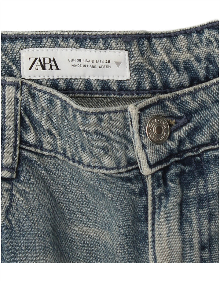 Zara Damen Cargo Straight Jeans EU 38 Small W28 L31 Blau