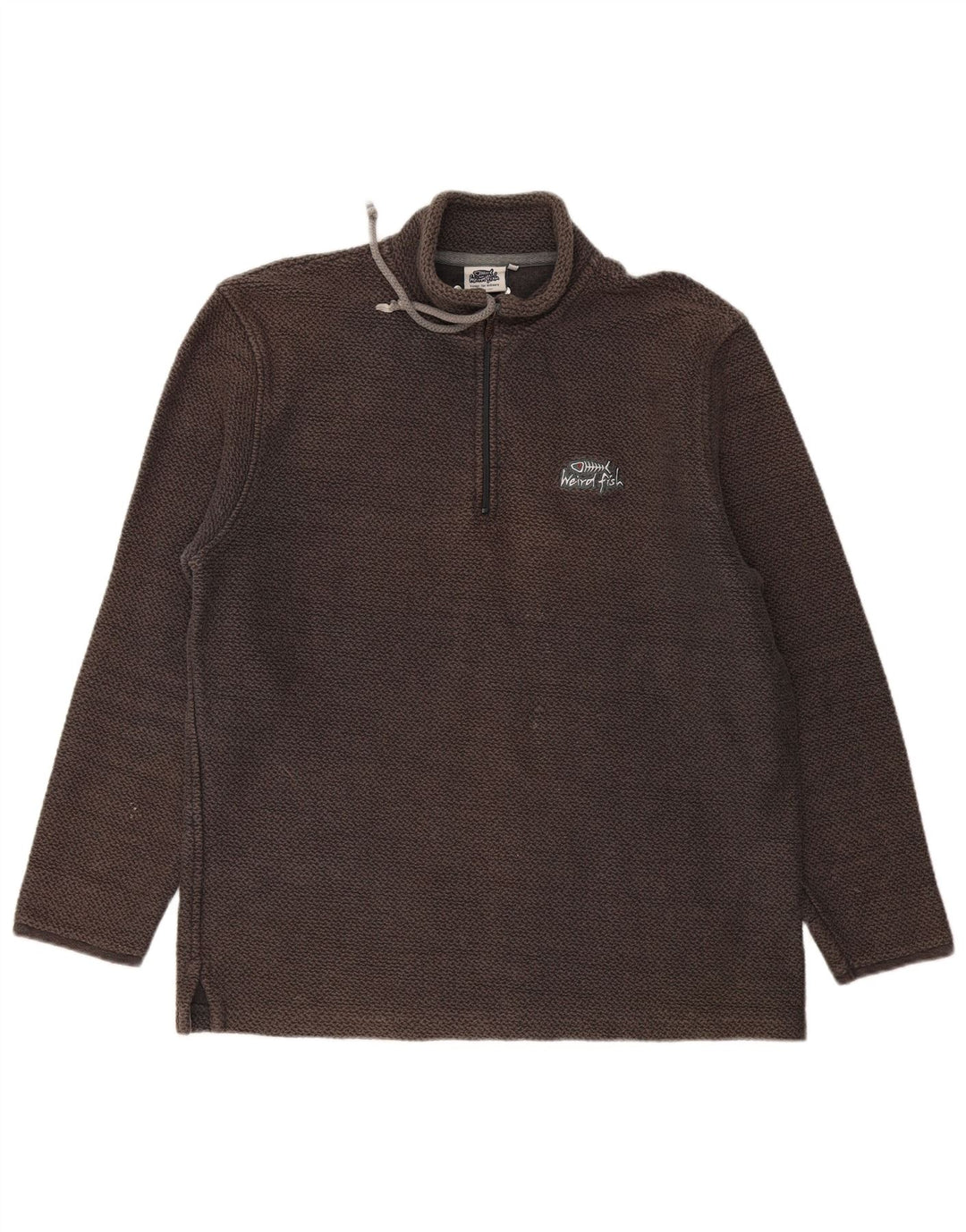 Weird Fish Herren-Sweatshirt mit Reißverschluss, XL, graue Baumwolle