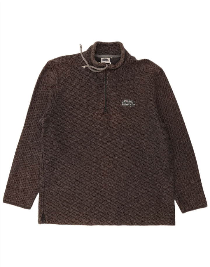 Weird Fish Herren-Sweatshirt mit Reißverschluss, XL, graue Baumwolle