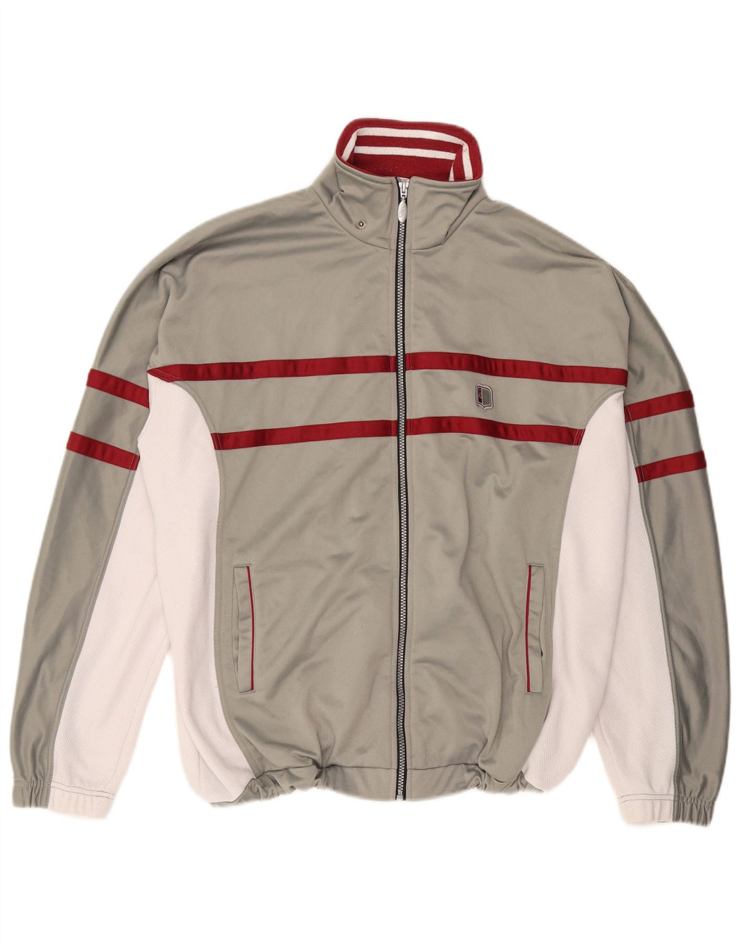 ASICS Herren-Trainingsanzugoberteil, XL, graues Colourblock-Polyester