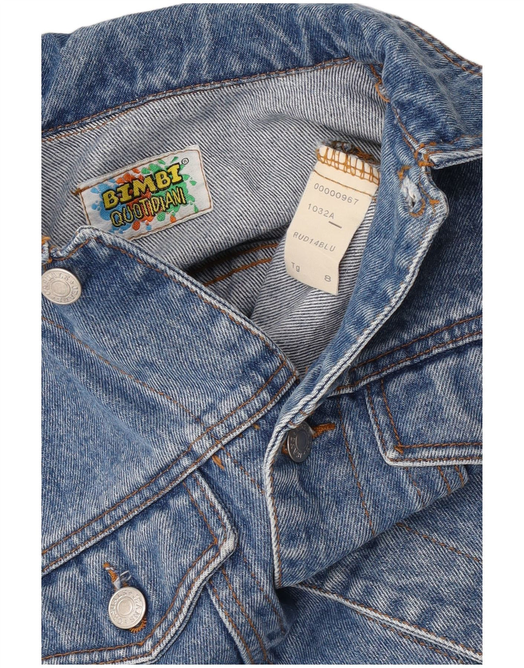 Vintage Damen Crop Denim Gilet UK 8 Small Blaue Baumwolle