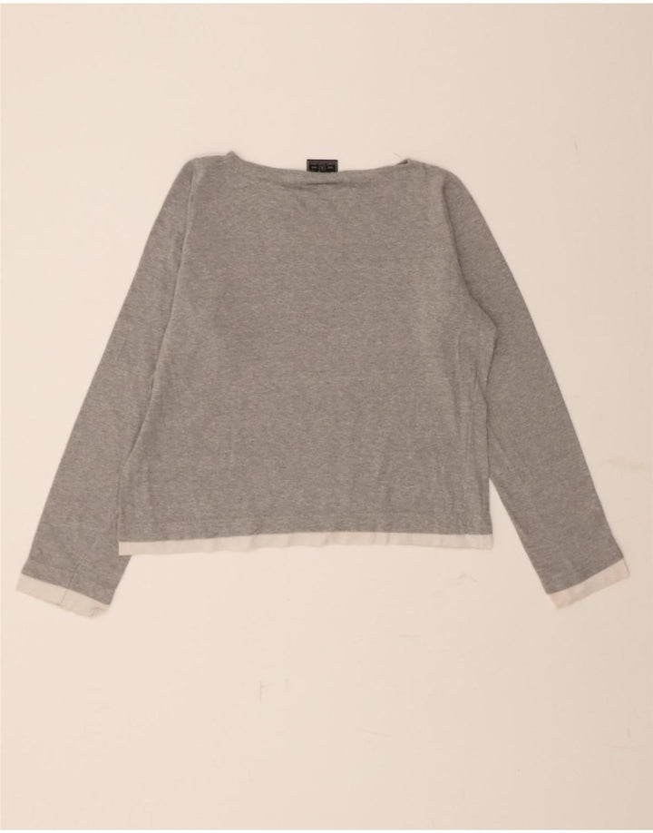 CHAMPION Womens Top Long Sleeve UK 14 Medium Grey Cotton Vintage Champion and Second-Hand Champion from Messina Hembry 