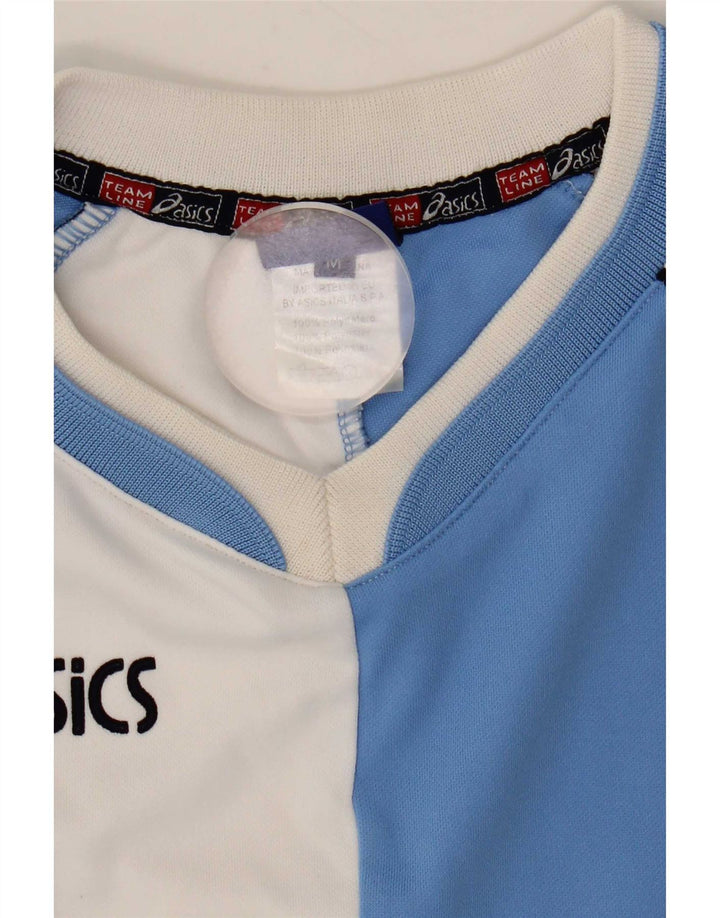 Asics Herren Grafik-T-Shirt-Oberteil Mittelblaues Colourblock-Polyester