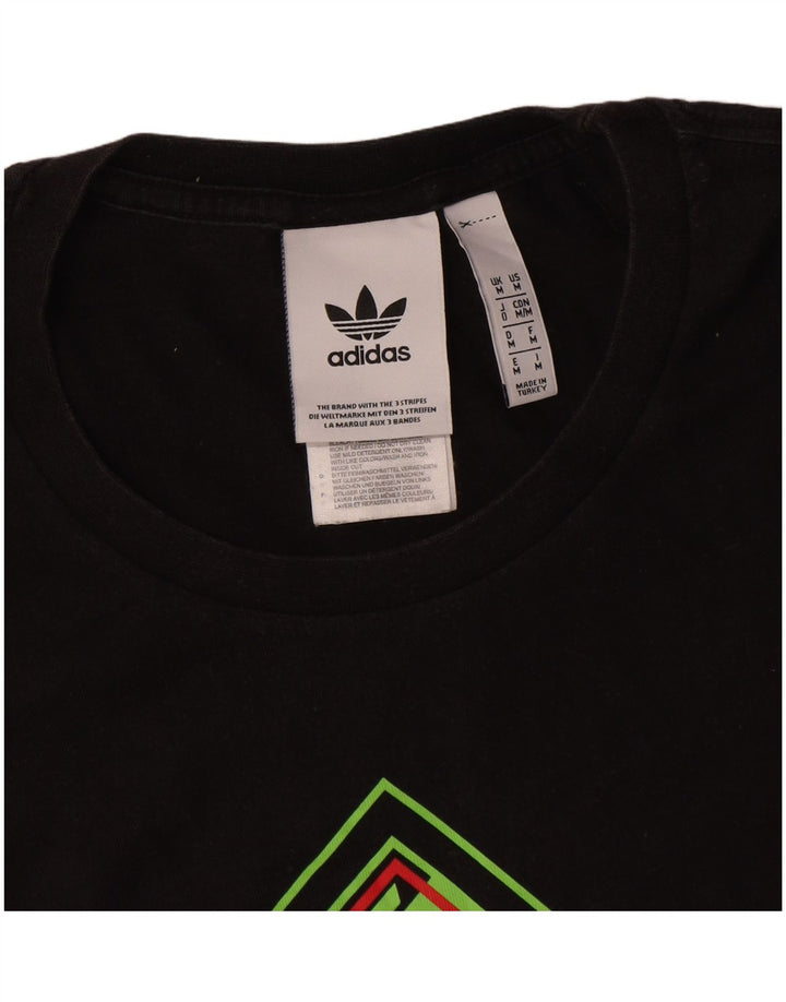 Adidas Herren Grafik T-Shirt Top Medium Schwarz Baumwolle