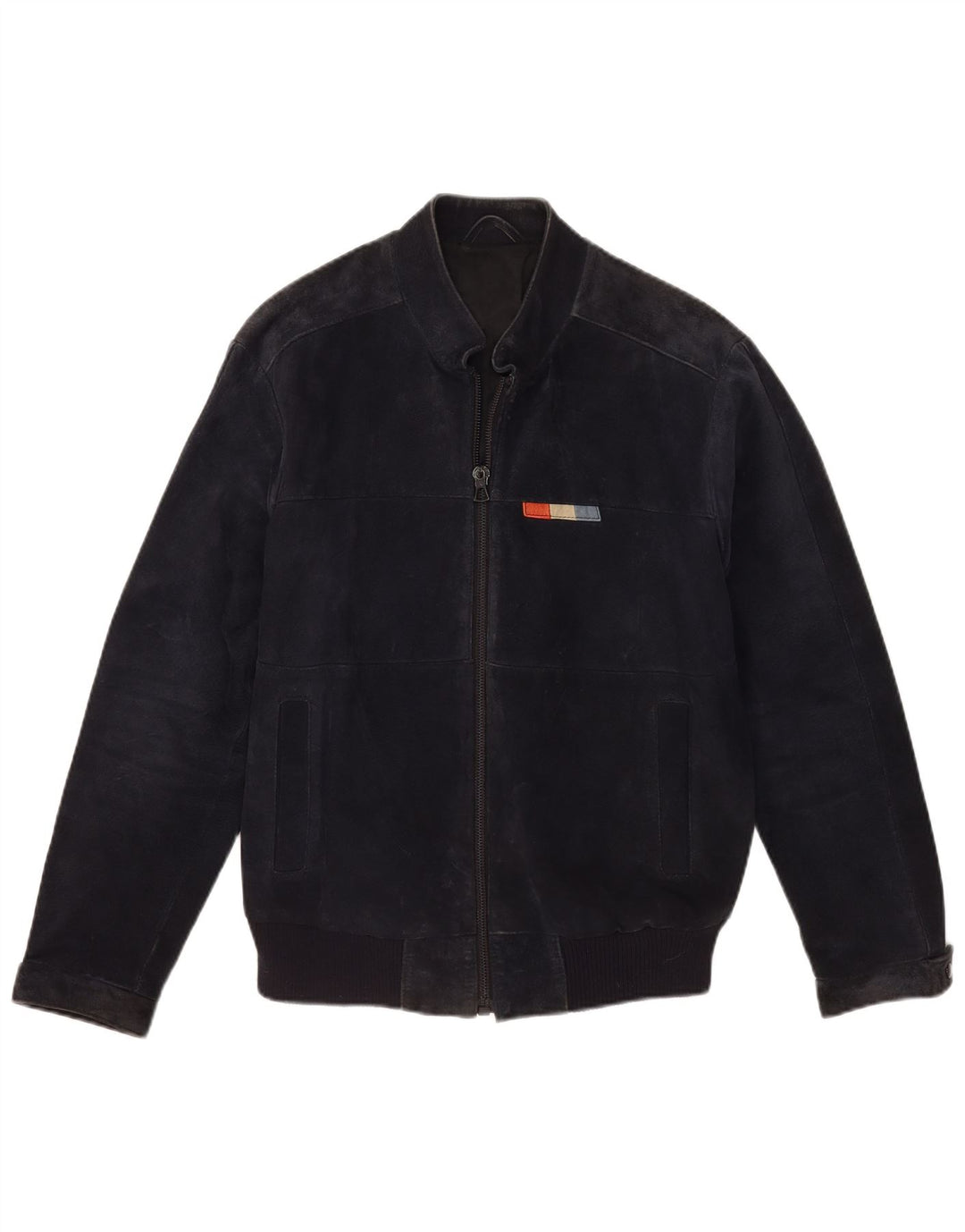 VINTAGE Herren Wildleder Bomberjacke IT 50 Großes marineblaues Leder