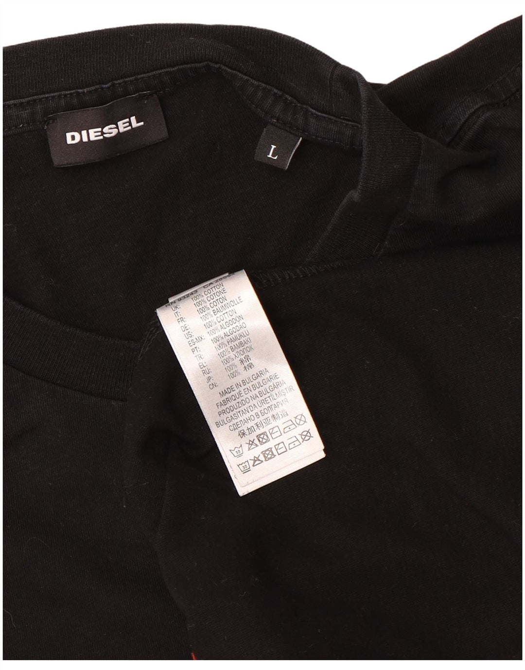 Diesel Herren-T-Shirt mit Grafik, groß, aus schwarzer Baumwolle