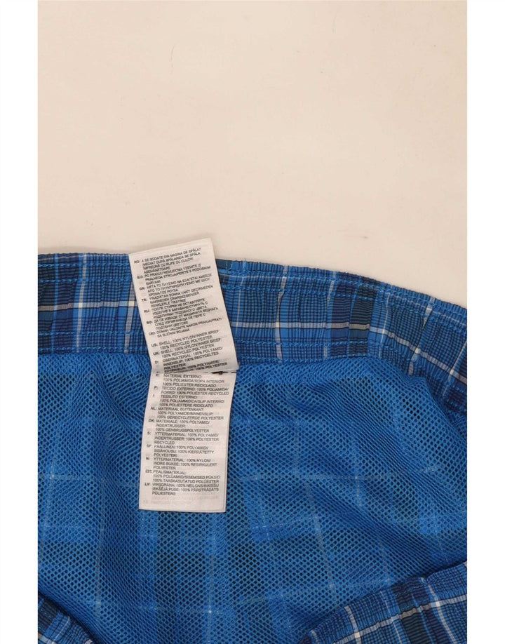 Adidas Herren-Badeshorts, groß, marineblau, kariert, Polyester