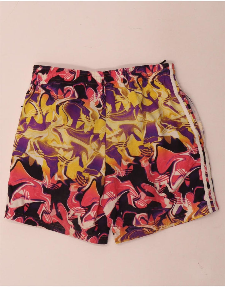 Adidas Herren-Sportshorts mit abstraktem Muster, klein, mehrfarbiges Nylon