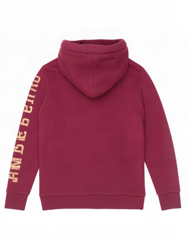 Superdry Damen Graphic Hoodie Pullover UK 2 2XS Kastanienbraun Baumwolle