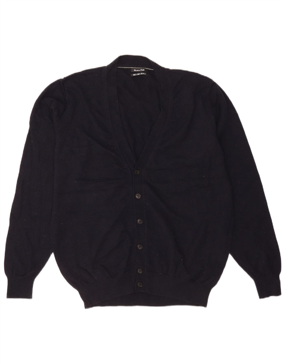 Massimo Dutti Herren Strickjacke XL Marineblaue Wolle
