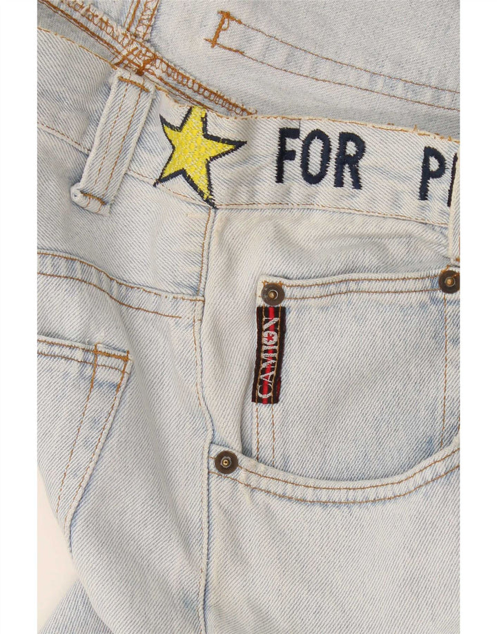 Vintage Damen Graphic Tapered Jeans W32 L32 Blau
