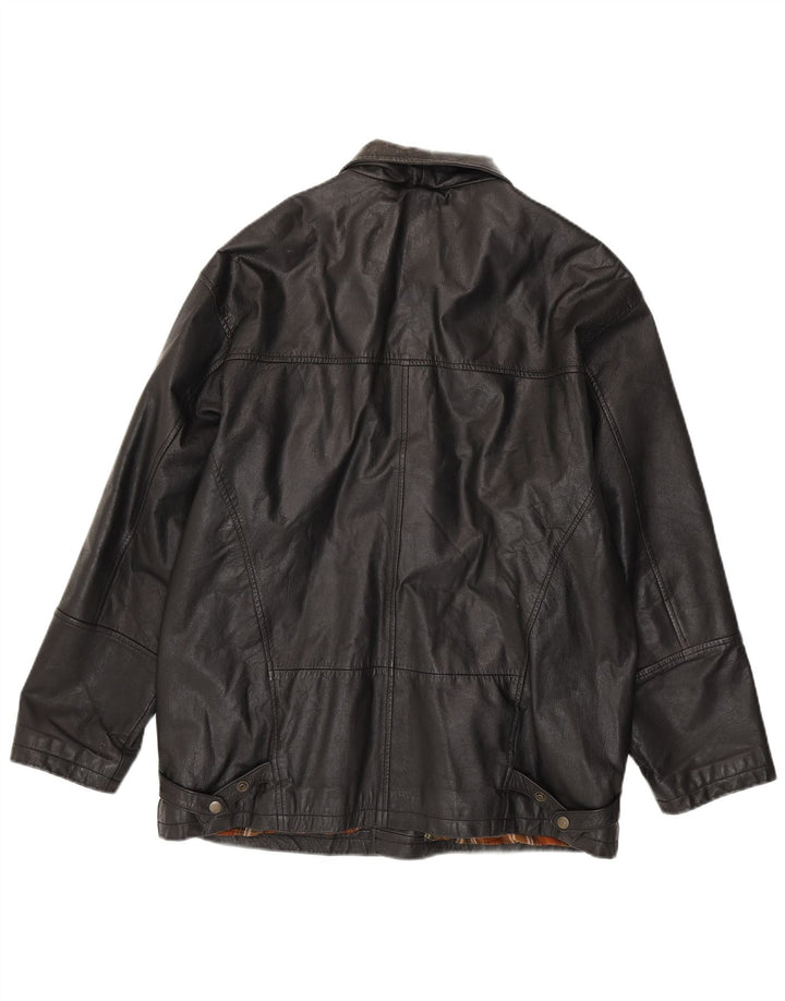 VINTAGE Herren Lederjacke UK 40 Großes schwarzes Leder