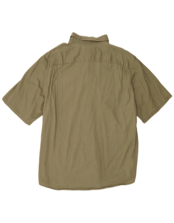 Wrangler Herren Kurzarmhemd XL Khaki Baumwolle